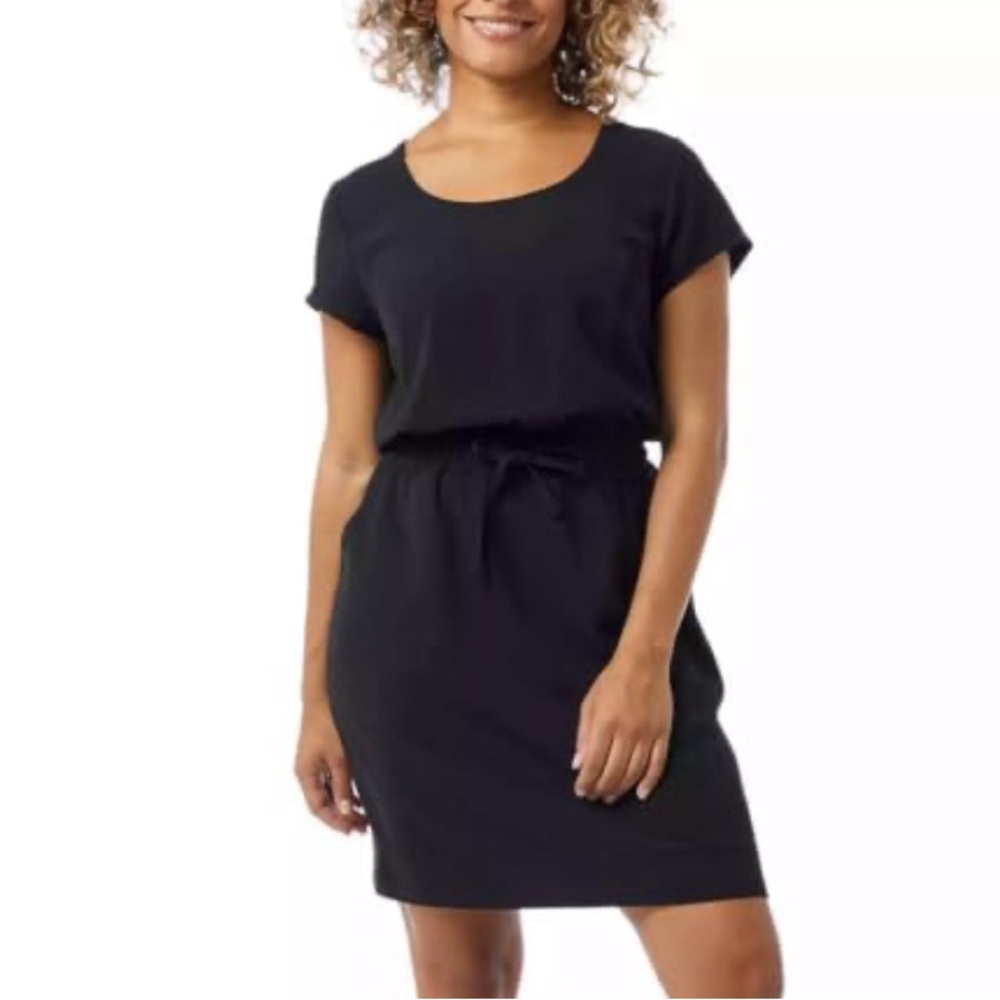 NWT 32 Degrees Cool Ladies' Soft Twill Drawstring Dress Black Size Small